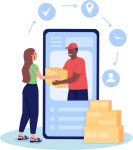Best Premium Delivery Tracking Service Illustration download in PNG & Vector format