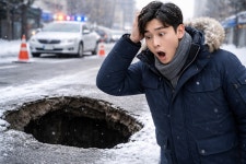 차량 3대 일부 파손… 군포 능안공원사거리서 깊이 1ｍ 싱크홀 발생 | 위키트리 차량 3대 일부 파손… 군포 능안공원사거리서 깊이 1ｍ 싱크홀... 