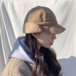 꼬메르 [당일/주문폭주] 군밤 양털 귀도리 스웨이드 모자 2color