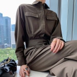 유어쏭 딥브라운 카라점프수트