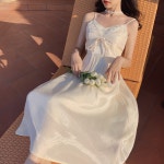 클로디 셀프 촬영 실크 롱 원피스