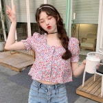 캣스트릿 무료배송 스퀘어넥 플라워패턴 원피스 (레드,그린)