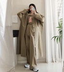 도화 레이벨 오버 맥시핏 트렌치코트 [H0995]