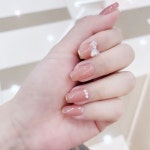 걸스코코 핑크시럽 리본 프렌치 네일팁 가짜손톱 셀프 네일아트 NAIL-N73