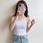 그대상점 스퀘어넥 일자 골지끈나시 크롭탑 나시티셔츠(3color)