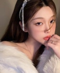 캣스트릿 무료배송 큐빅테슬 헤어머리띠 (실버)