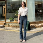 키큰여자177살롱 [177MADE] 감량 부츠컷 -5kg 진청 - 키큰여자 하이웨스트 스판데님 114cm