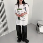 더메뉴얼 (UNISEX) 러닝 오버핏 프린팅 반팔 티셔츠