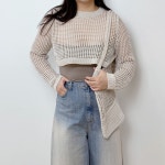 구구 그물 크롭니트&가방 세트 [빅사이즈 55~88]