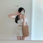 블러핏 [ 추천/ 안감있음 ] 라탄 썸머 숄더백