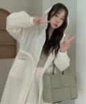 하비언니 #10949, 썸머 레인 나일론 루즈핏 스트링 후드 롱야상jp : 3color