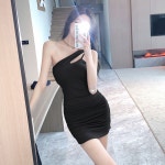 봉주 [당일발송/블랙/M] 핫 걸 가슴패드 오프숄더 슬림핏 셔링 미니 원피스 3color 여행룩 해변룩 바캉스룩 촬영룩 파티룩 여친룩