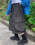 바온 [2천장돌파][unisex] 쿄이 밴딩 카고 데님 하프 팬츠 (2color)