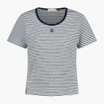 르쏠레일마띠네 Women Ribbed Stripe U-Neck Tee [NAVY]