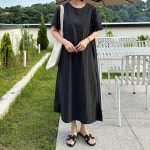 앤피오나 리브 뒷주름 원피스