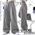 루너프 [M~XL/쭈리안감] 와이드한 원핀턱 밴딩 트레이닝 팬츠