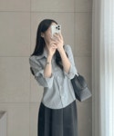 미무드 노트 스트라이프 셔츠nb (2color)[가을/간절기/출근룩/하객룩/데일리/여리핏]