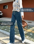 키큰여자사라172 [N3001] 히든밴딩 모던 스트레이트 핏 워싱 데님 총장 107cm(중청, 생지)