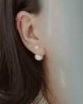 블링유 14k 18k 볼륨 투웨이 스왈진주 귀걸이 6mm-12mm