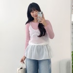 어썸하비 모리 시스루 레이어드 뷔스티에 원피스 A0328