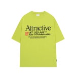 오드스튜디오 어트랙티브 그래픽 오버핏 티셔츠 - LIME