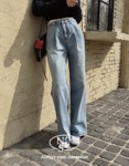 나나살롱 [MADE] 어스 연청 핀턱 PANTS