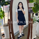 명월마켓 OPS [148 키작녀쇼핑몰] 나일론 카고 뷔스티에 블랙 미니원피스