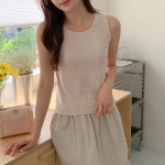 아뜨랑스 (부유방커버O/골지나시) 디에론 잔골지 베이직 슬리브리스 잔골지나시 베이직슬리브리스 여름나시 데일리이너 슬림핏나시 꾸안꾸룩... 