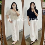 명월마켓 TOP [148 키작녀쇼핑몰] 라운드넥 버튼 반팔 자켓 겸용 블라우스