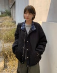 바온 [5일간 new 5% sale] 휴린 체크 스트링 오버 야상 점퍼 (2color)