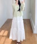 컬러위드클로젯 허니비레이스skirt (롱스커트✨화이트스커트,캉캉스커트)