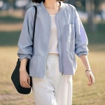 비엔트 VR-319 라이트 심플 데일리 라운드넥 자켓