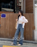 메이썸이즈 | 메이빈스 [무료배송/MADE]이즈 세미 와이드 데님 팬츠