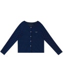 오마이핏 puff long sleeve cardigan - moon navy