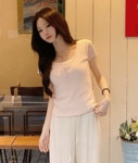 컬러위드클로젯 [썸머10%🍉] 레브펀칭knit (핀터감성💞여리핏,버튼반팔t,여름반팔knit)
