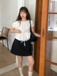 스프링콤마 [하객룩] 마치 포켓퍼프블라우스