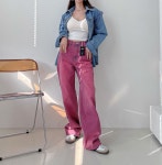 누누 1035 와이드 면바지 ( 핑크) - L(77), M(66), S(55)