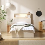 [착불배송 상세확인] H8270 편백 수납 LED 침대 SS 1color