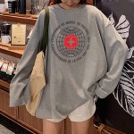 아이디티 [봄신상/오버핏] 남여공용 FW 오버핏 프린팅 긴팔티셔츠 박스티 빅사이즈 루즈핏 긴팔티셔츠 LT-18