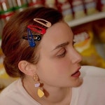 디어줄리 5개) 삼각 컬러똑딱핀 걸그룹 하이틴 머리핀/Y2K룩/레트로 머리핀/Y2K머리핀/앞머리 고정핀