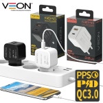 쇼미마켓 주식회사 베온 네모 PD 20W PPS 듀얼 PD + QC 3.0 2포트 초고속 가정용 충전기 (케이블미포함) 갤럭시 충전기 아이폰 충전기