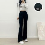 허니밀크티 [겨울신상💛밍크퍼] 도톰 히든 끈 밍크 안감 부츠컷 팬츠 / 운동복,필라테스,헬스,요가복