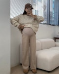 베베온엘 [주머니추가✔️/임부복] 허리조절 니트팬츠 임산부바지 만삭 임부복