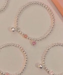 포셋 FOSSETTE[포셋] 블라썸 하트 팝 팔찌 / 볼 레이어드 14k 화이트골드 밴딩