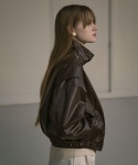 시야쥬 SIOT4075 Leather bomber jacket_Brown