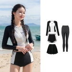 메이리앤 [4종세트가격👙/허리잘록/스윔웨어] 벨라 크롭 래쉬가드 (수영장/바다/워터파크/워터레깅스/수영복/스커트)