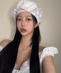 드리뮤즈주식회사 왕리본 펀칭 레이스 베레모 빵모자