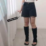 어썸하비 키오프 데미지 데님 숏 팬츠 A0691