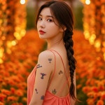 팀메이커 할로윈 타투스티커 문신스티커 스티커타투 레터링타투스티커 판박이 페이스스티커 총10장