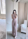 체리미 모던 클래식 홀터넥 나시 롱 점프수트